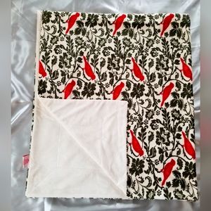 Birds & Floral Vine Blanket Throw